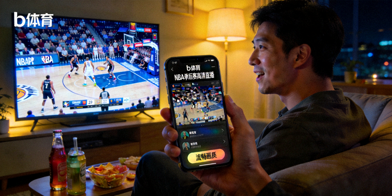 球迷通过b体育平台观看NBA季后赛高清直播，体验流畅画质